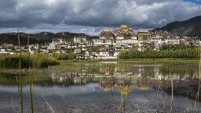 Tibetan Temple Songzanlin Monastery in Shangri-la Town of Yunnan, China