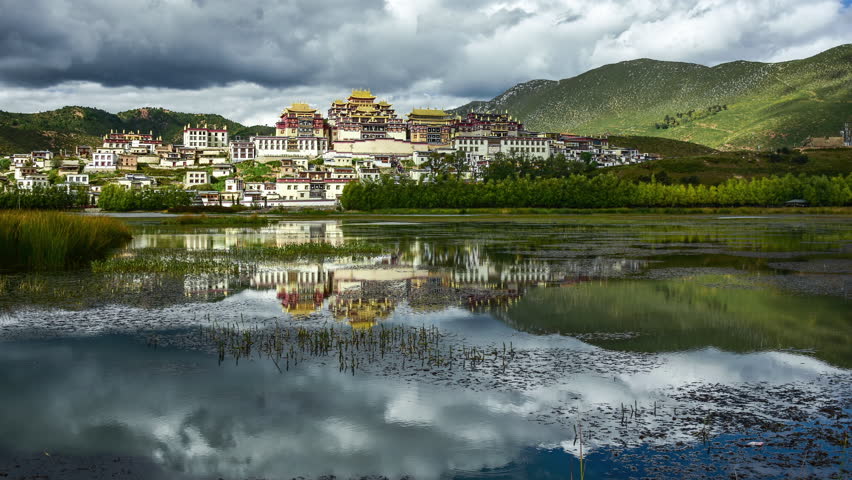 Tibetan Temple Songzanlin Monastery in Shangri-la Town of Yunnan, China