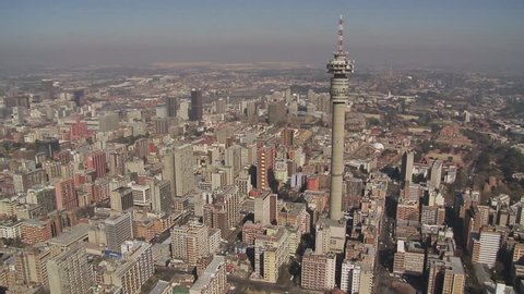 Aerial shot of the city of Johannesburg