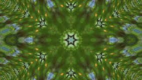 Amazing abstract kaleidoscopic greenery pattern with complex diagonal structure. Excellent animated colored background for your design in full HD clip. Adorable visuals for wonderful decorative intro