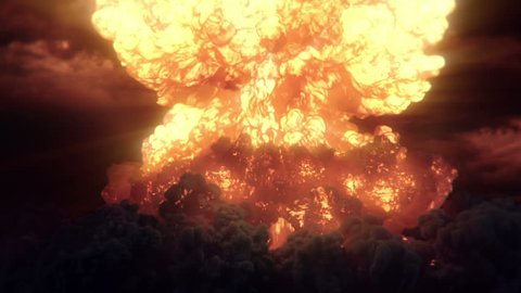 Nuke massive nuclear  mushroom explosion