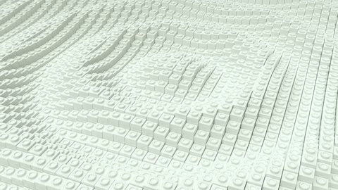 Ripples made of white blocks.
Loop ready animation.