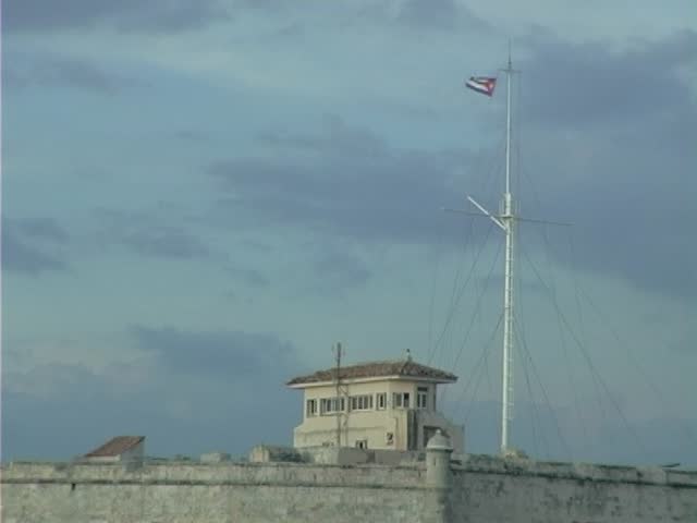 Fort in Havana and flag