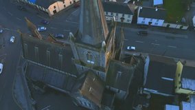 Aerial Footage of rural Town in Ireland
