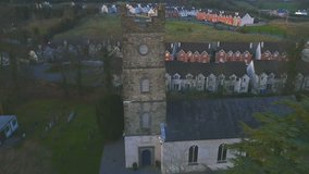 Aerial Footage of rural Town in Ireland