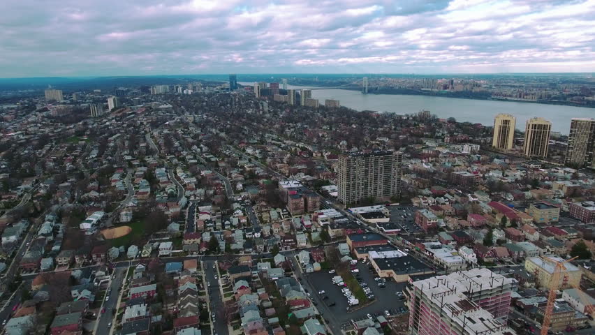 Cliffside Park Nj Aerial View Stock Footage Video (100% Royalty free