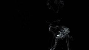 High speed camera shot of an smoke video element, isolated on a black background. Can be pre-matted for your video footage by using the command Frame Blending - Multiply.
