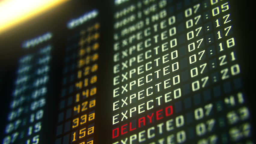 Flights canceled or delayed on information board, terrorism threat at airport Royalty-Free Stock Footage #15926947