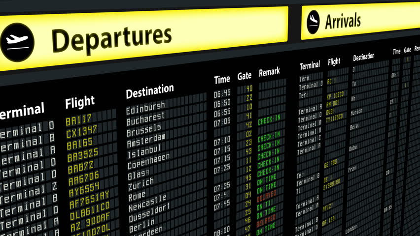 Flight Information On Airport Arrivals Stock Footage Video 100