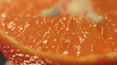 cut mandarin close up