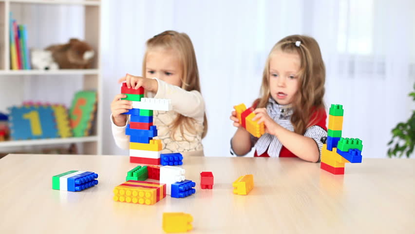 Children playing with a constructor. DOLLY HD 