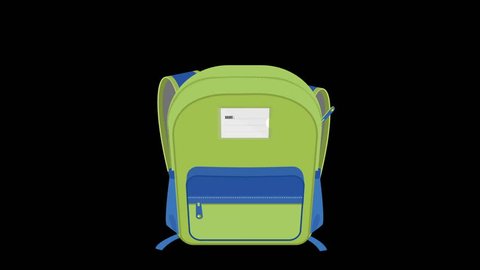 Back School Animated Illustration School Bag Stock Footage Video (100% ...