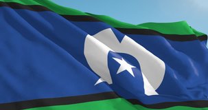Beautiful looping flag blowing in wind: Torres Strait Islands