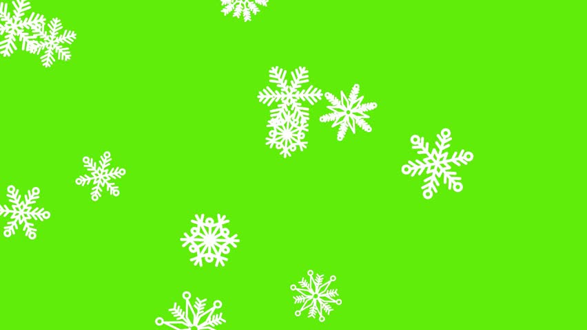 Different sort of snowflakes, effect snowfall. Green screen | Shutterstock HD Video #1595557