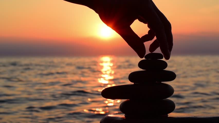 Beach Sunset Man Build Zen Symbol Stock Footage Video (100% Royalty-free) 15961801 | Shutterstock