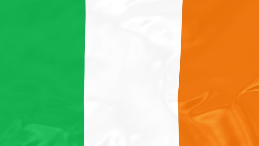 Irish Flag - 4k Seamless Stock Footage Video (100% Royalty-free