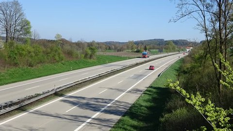 Timelaps A3 motorway at Iggensbach, Germany