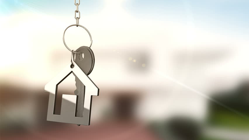Animation of rotation keys from a new home with trinket like house icon. Animation of seamless loop. Royalty-Free Stock Footage #15968188