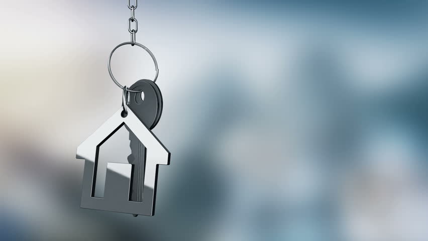 Animation of rotation keys from a new home with trinket like house icon. Animation of seamless loop. Royalty-Free Stock Footage #15968227
