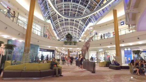 ORLANDO - APRIL 8: Walking through Mall at Millenia which is an upscale indoor shopping mall opened in 2002 located at 4200 Conroy Rd April 8, 2016 in Orlando FL, USA