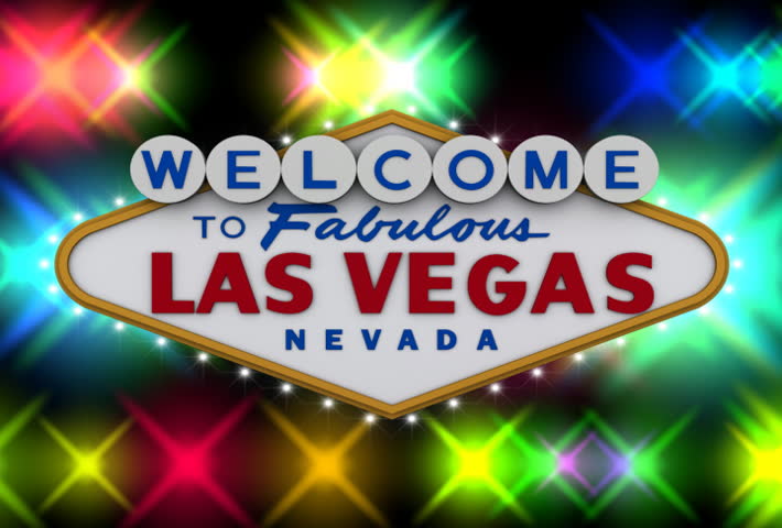 Welcome to fabulous Las Vegas sign with flashing lights