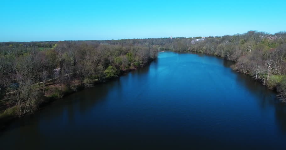 Olympic Princeton Rowing Team Practice Aerial Video, On Princeton campus lake. Princeton New Jersey. (2016)