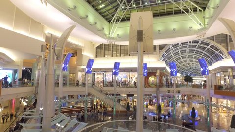 ORLANDO - APRIL 9: Motion video of people shopping at Mall at Millenia located at 4200 Conroy Road and opened in 2002 as an upscale luxury mall April 9, 2016 in Orlando FL, USA