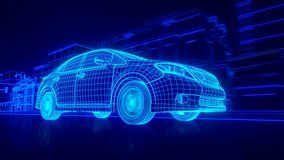 City car Wireframe View - conceptual - Powered by Shutterstock - Get 15% off with code: PIKWIZARD15