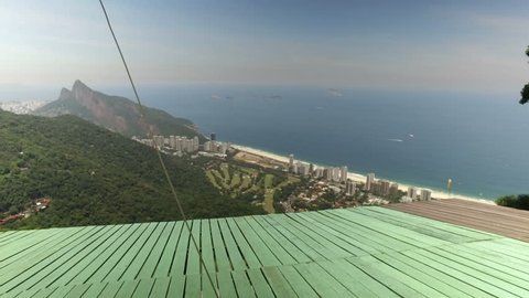 Hang gliding take off POV, Rio de Janeiro