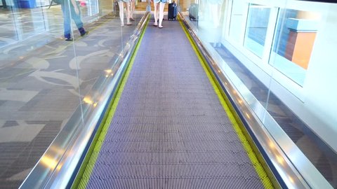 escalators are shown that constantly forward.