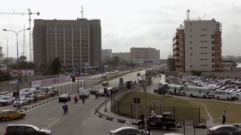 2016 NIGERIA, LAGOS 4K. BUILDiNGS AND THE HIGHWAY 