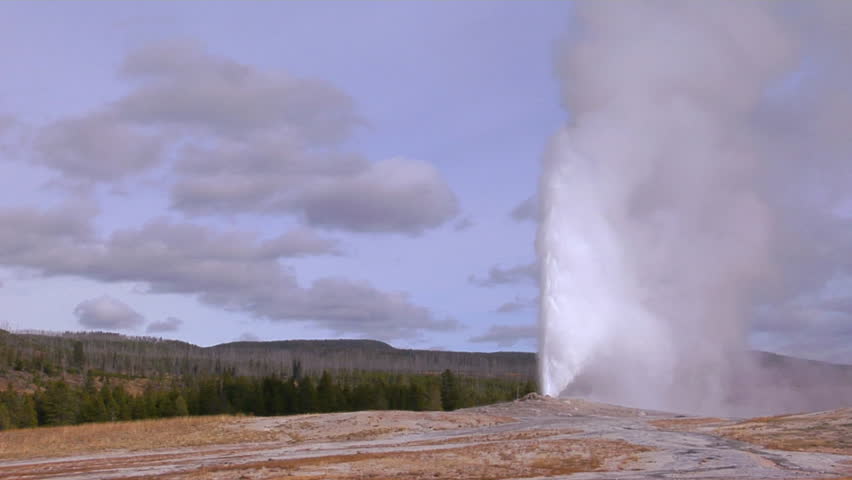 Old Faithful erupts at Yellowstone National Park