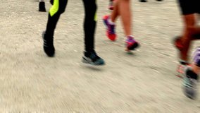 Blured Motion Marathon Cross country running, full HD video
