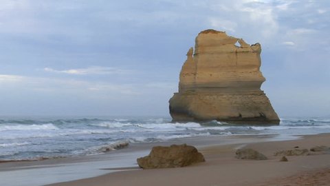 Rock formations known as the Twelve Apostles along the Australian coast.