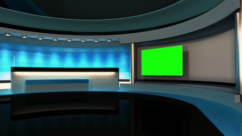 News Studio. The perfect backdrop for any green screen or chroma key video production. Loop. 