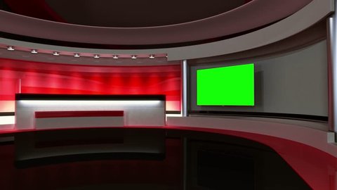 News Studio. The perfect backdrop for any green screen or chroma key video production. Loop. 