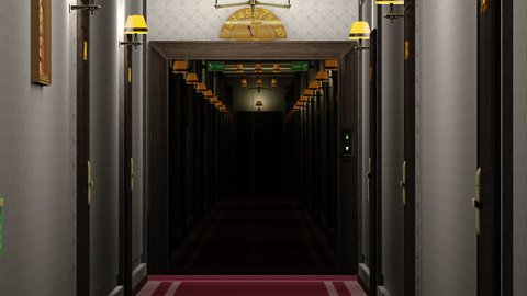 Elegant Hotel Corridor Cinematic Vertigo Effect 3D Animation