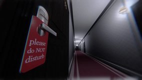 Do Not Disturb Hotel Door Sign Cinematic Motion 3D Animation