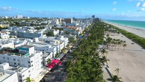stock aerial video Miami Beach