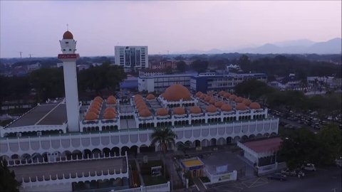Ariel view of Masjid Sultan Idris Shan located in Ipoh, Malaysia.