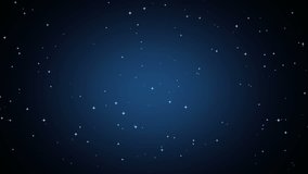 Animation blue with stars on black background. Abstract blue background with stars. Seamless loop.