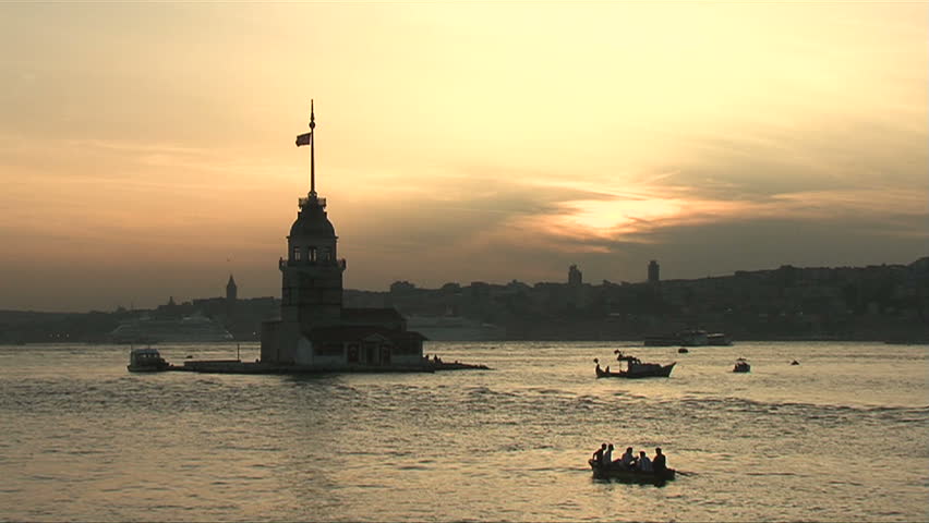 Maiden Tower in Istanbul Boshorus- Sunset