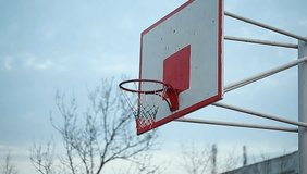 Video basketball backboard to the basket. street basketball