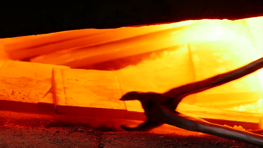 Steel making - modeling fiery steel blocks in Rolled metal factory. Mining and metal forging  workshop. Iron and Steel Works.  | Shutterstock HD Video #16090033