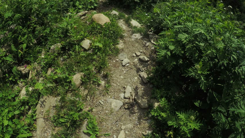 Road with stones in mountains