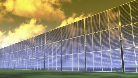 4k Solar panels-green free energy,timelapse clouds flying. cg_03287_4k