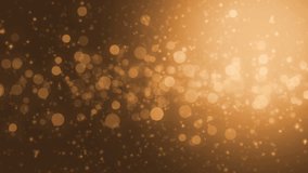 Lights gold bokeh background. Elegant gold abstract. Disco background with circles and stars. Christmas Animated background. loop able abstract background circles.