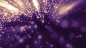 Violet background with rays in space. Abstract violet animation background with lens flares and waves. VJ Seamless loop.