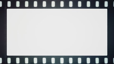 Film Reel Moves Horizontally Empty Frame Stock Footage Video (100