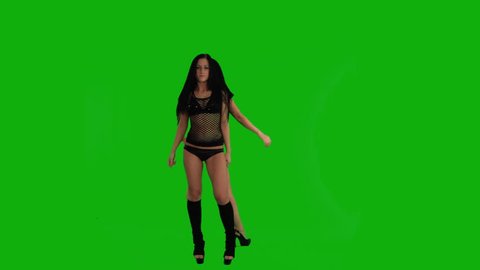 Go Go Dancer Girl Isolated On Stock Footage Video 100 Royalty Free 8088982 Shutterstock - green screen man song on roblox